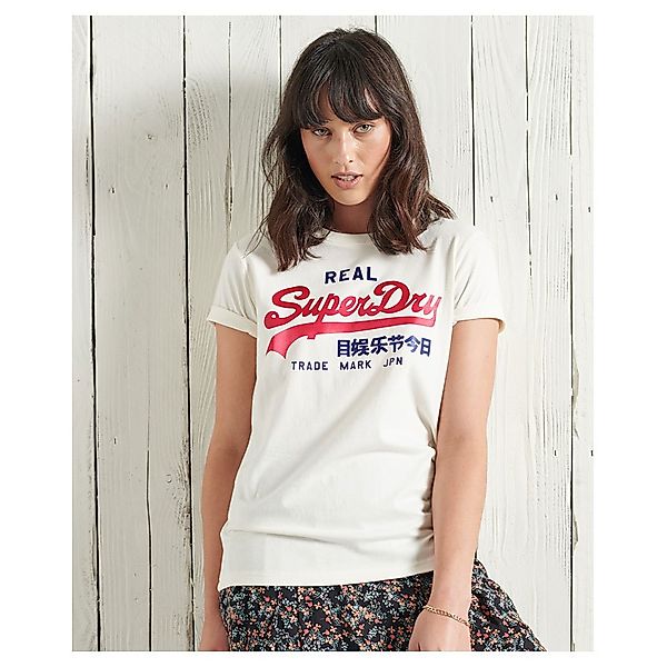 Superdry Vintage Logo Duo Satin Kurzarm T-shirt M Couture White günstig online kaufen