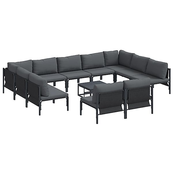 vidaXL Garten-Sofa-Set 12-Tlg Anthrazit Stahl 3379019 günstig online kaufen