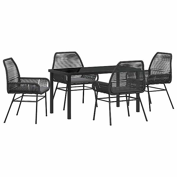 vidaXL Garten Essgruppe 5-Tlg Schwarz Poly Rattan 3380871 günstig online kaufen