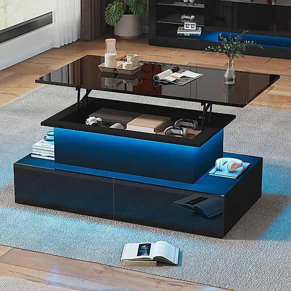 HAUSS SPOLE Couchtisch Hochglanz mit LED-Beleuchtung günstig online kaufen
