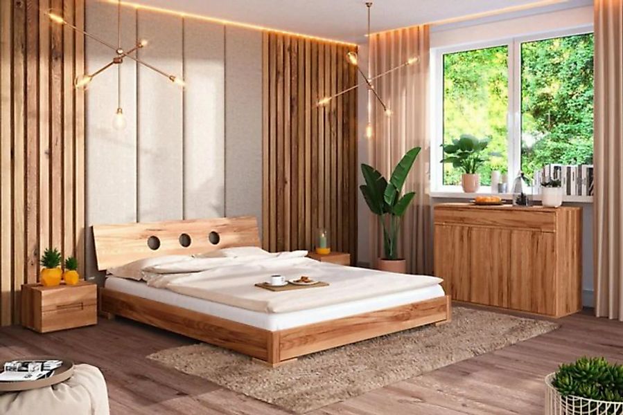 Natur24 Einzelbett Bett Bento 13 Sonderlänge 160x190 Kernbuche Holzkopfteil günstig online kaufen