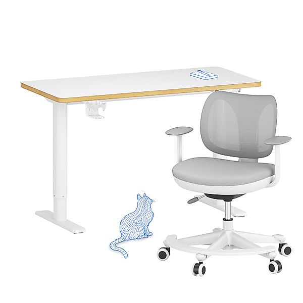 FLEXISPOT Schreibtisch Kinderschreibtisch Höhenverstellbar (16mm Abgerundet günstig online kaufen