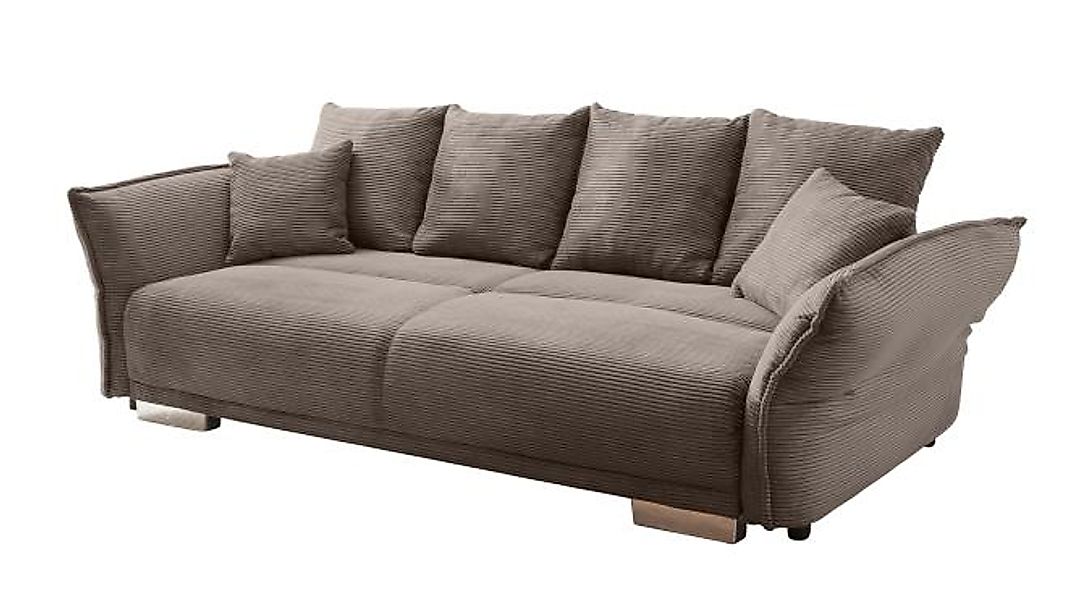 Big Sofa 168x199 cm inkl. Liegefunktion Cord Grau Braun günstig online kaufen