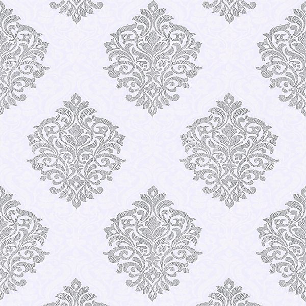 Bricoflor Barock Tapete in Weiß Silber Edle Ornament Tapete für Schlafzimme günstig online kaufen