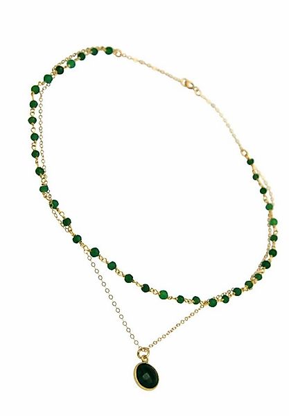 Gemshine Kette mit Anhänger Choker Smaragd günstig online kaufen