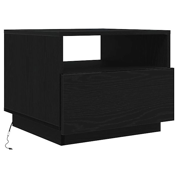 vidaXL Couchtisch mit LED-Leuchten Schwarz Eichen-Optik 50x49x40 cm 862253 günstig online kaufen