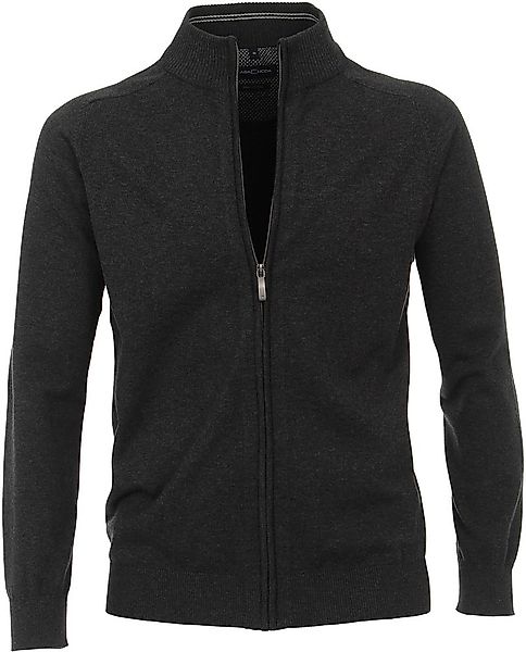 Casa Moda Strickjacke Zip Anthrazit - Größe M günstig online kaufen
