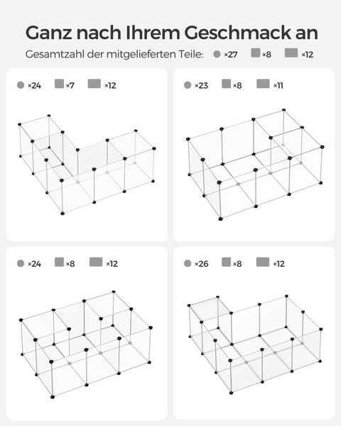 SONGMICS Kleintierkäfig, L-XXL, Freigehege, mit Bodenplatten, günstig online kaufen
