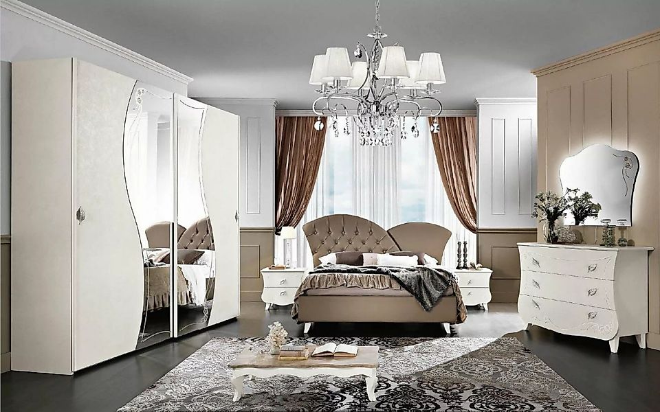 JVmoebel Bett Möbel Design Betten Möbel Italien Bett Doppelbett Naturholz H günstig online kaufen