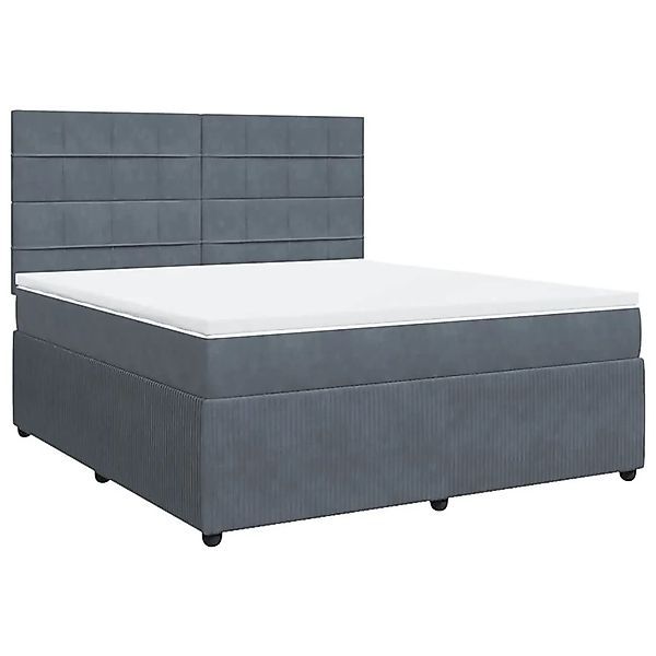 vidaXL Boxspringbett mit Matratze Dunkelgrau 180x200 cm Samt 3294707 günstig online kaufen