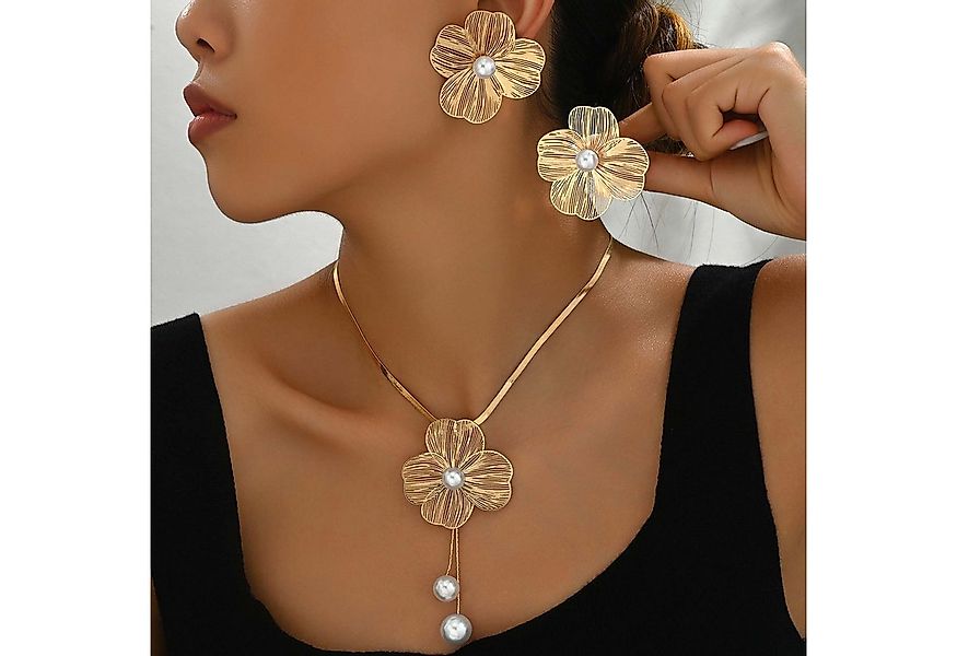 trends for living Schmuckset Schmuckset für Damen floraler und perlenbesetz günstig online kaufen
