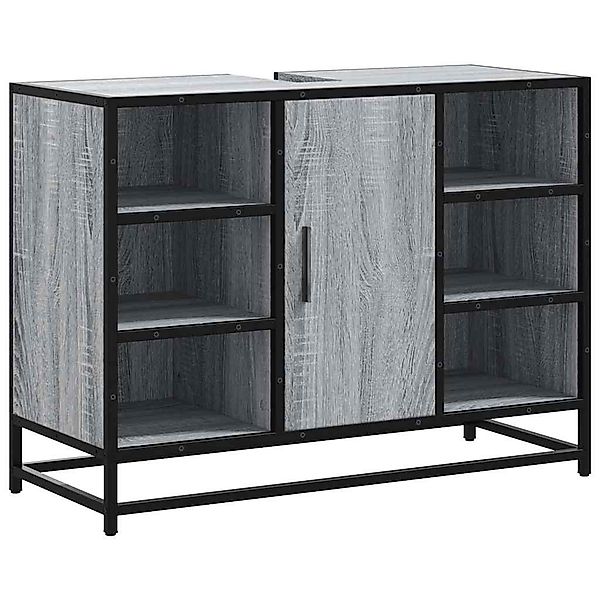 vidaXL Badezimmer-Set Waschbeckenunterschrank Grau Sonoma 80x33x60 günstig online kaufen