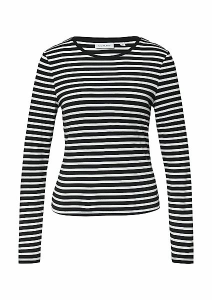 comma casual identity Langarmshirt, gestreift, figurbetont, casual, Rundhal günstig online kaufen
