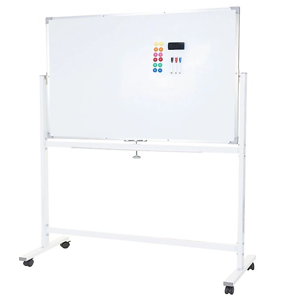 Proregal Whiteboard HxBxT 186x160x50 cm Mobil Rollbar Inkl. Zubehör Magnett günstig online kaufen
