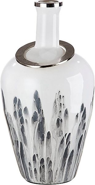 GILDE Bodenvase Statuario, durchgefärbtes Glas, mit Metallring günstig online kaufen