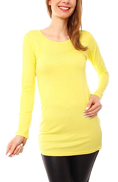 Muse Rundhalsshirt Basic Langarm Longshirt Skinny günstig online kaufen