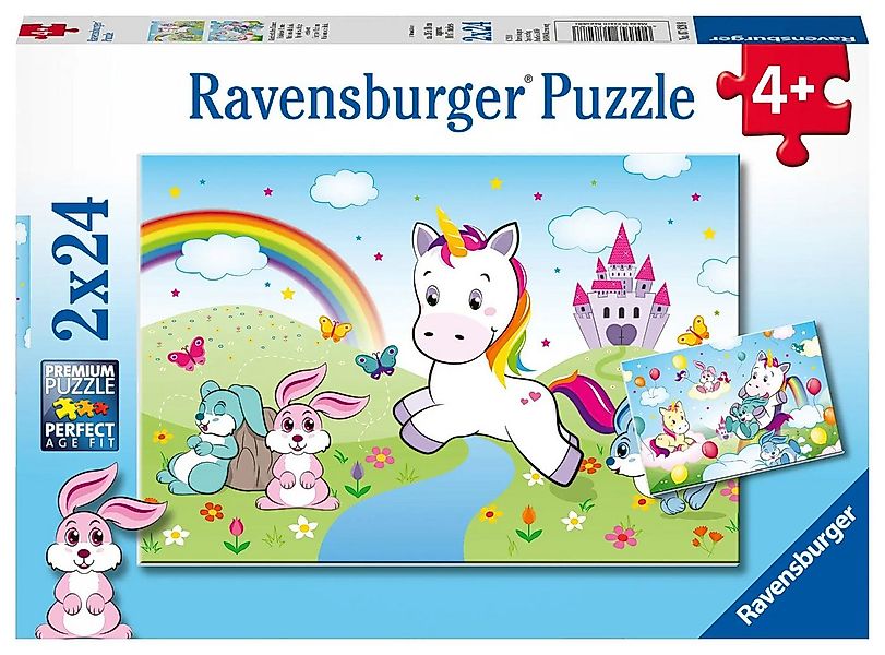 Ravensburger Puzzle Märchenhaftes Einhorn - Puzzle mit 2X24 Teilen, 24 Puzz günstig online kaufen
