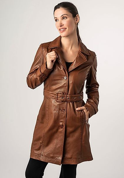 Mauritius Ledermantel "MWLeonne" mit Tailliengürtel, mit Ärmelbändern günstig online kaufen