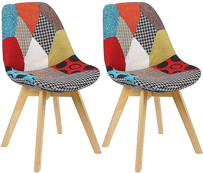 Woltu 4-Fußstuhl (2 St), Patchwork Stühle, günstig online kaufen