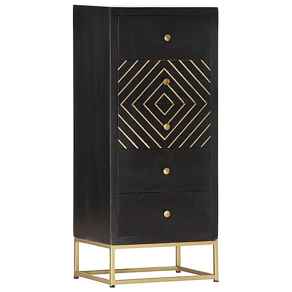 vidaXL Aktenschrank Schubladenschrank Schwarz Golden 45x30x105cm holz (1-St günstig online kaufen