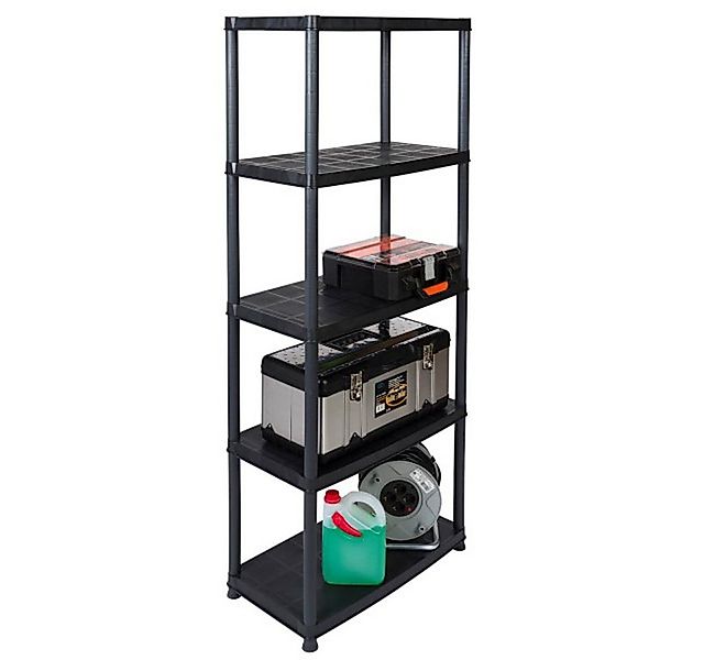 Kreher Standregal Haushaltsregal "PLATIN" 15 Zoll (Schwarz) mit 5 Böden günstig online kaufen