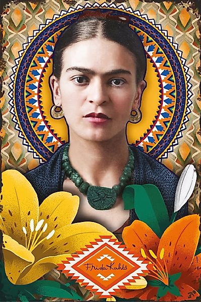 LuckyLinde Wanddekoobjekt "Frida Kahlo - Blumen", (1 St.), Exklusive JANOSC günstig online kaufen