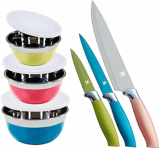 KING Messer-Set »AROMI Metallic« inklusive 3tlg. Schüssel-Set günstig online kaufen