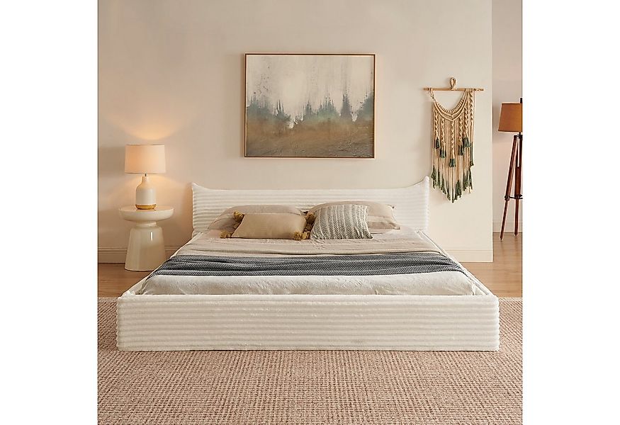 MODFU Polsterbett Bettgestell mit Chenille-Polsterung (Kinderbett mit Latte günstig online kaufen