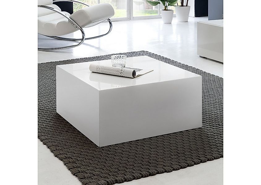 Wohnling Couchtisch WL1.856 MONOBLOC Holztisch Weiß 60cm Wohnzimmertisch So günstig online kaufen