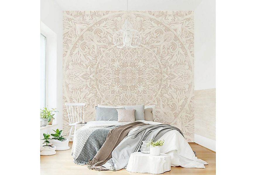 Bilderdepot24 Mustertapete Spirituell Mandala Aquarell Muster Ornament beig günstig online kaufen