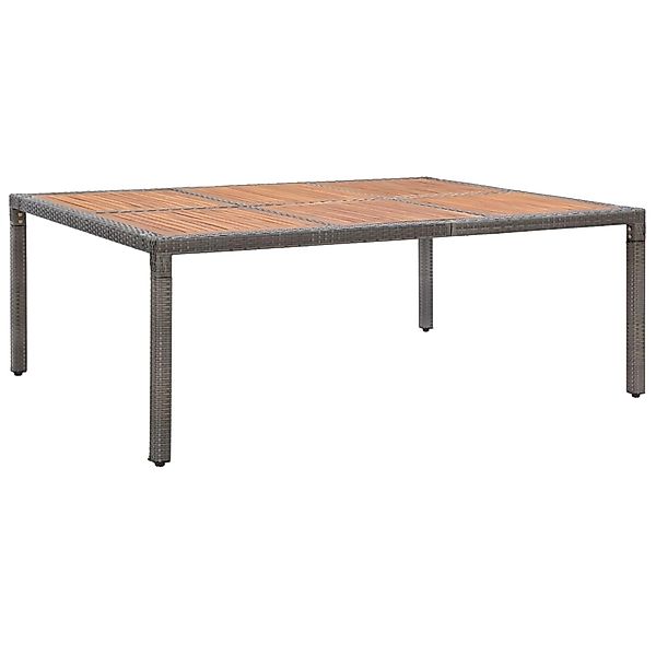 vidaXL Gartentisch Grau 200x150x74 cm Poly Rattan und Akazienholz 46135 günstig online kaufen