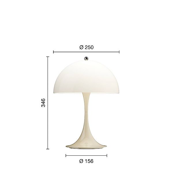 Louis Poulsen LED-Akkulampe Panthella 250, beige, IP44 günstig online kaufen