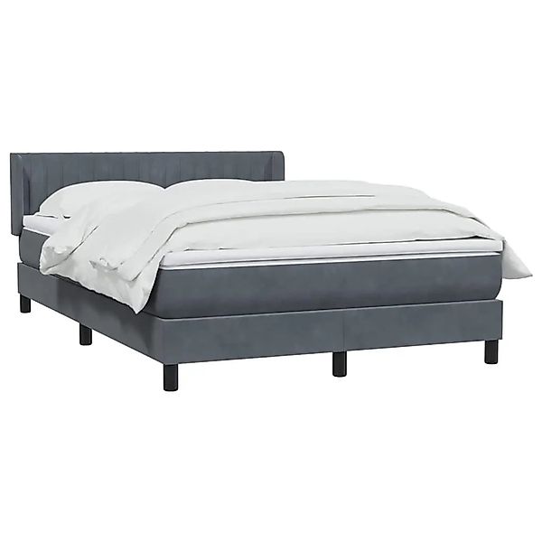 vidaXL Boxspringbett mit Matratze Dunkelgrau 160x220 cm Samt 3318328 günstig online kaufen