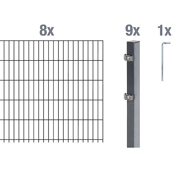Alberts Doppelstabmattenzaun Grundset, (Set), Höhe: 80-160 günstig online kaufen