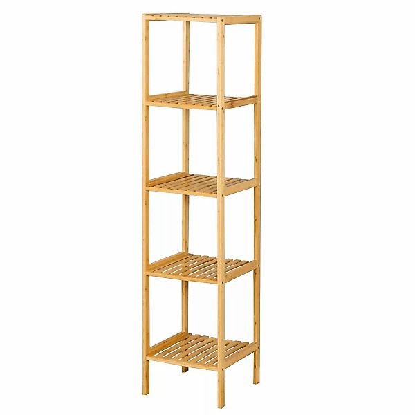 KARAT Bambus Standregal Lowa Platzsparendes Holzregal Mit 5 Etagen günstig online kaufen