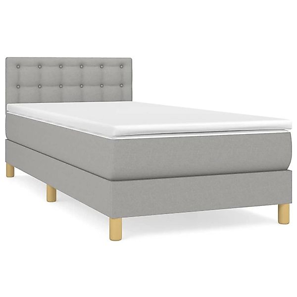 vidaXL Boxspringbett mit Matratze Hellgrau 90x200 cm Stoff1389654 günstig online kaufen