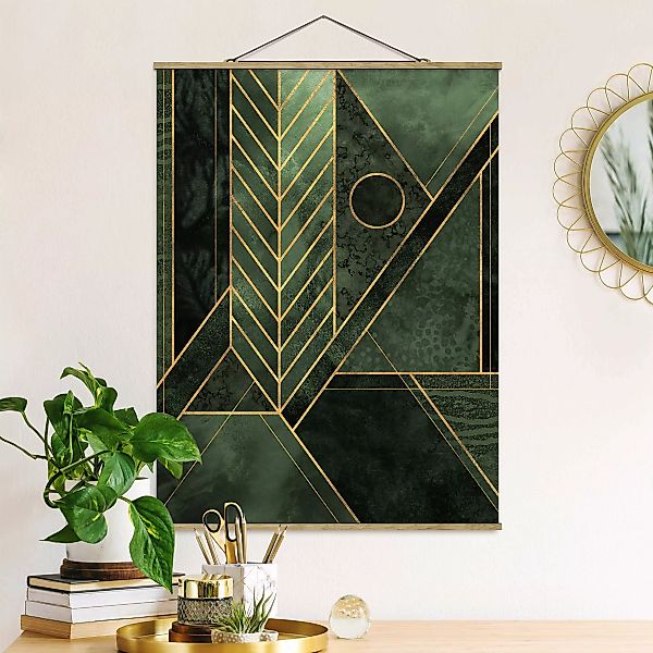 Stoffbild Abstrakt mit Posterleisten - Hochformat Geometrische Formen Smara günstig online kaufen