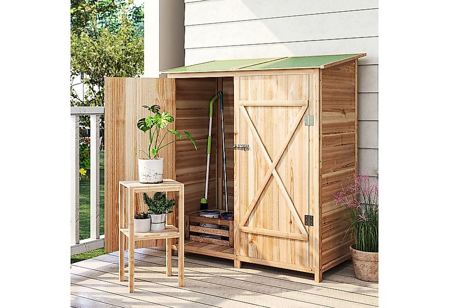 Outsunny Gerätehaus mit Doppeltüren, BxT: 140x75 cm, (Geräteschuppen, 1 St. günstig online kaufen