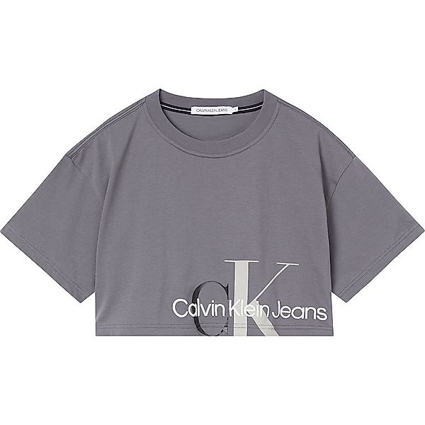 Calvin Klein Jeans Two Tone Monogram Cropped Kurzärmeliges T-shirt S Fossil günstig online kaufen