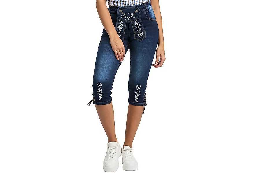 Steigenhöfer Manufaktur Trachtenjeans im Lederhosen Look - Damen Shorts - S günstig online kaufen