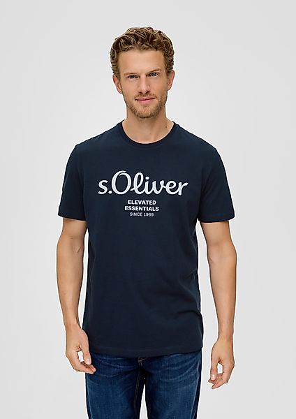 s.Oliver Kurzarmshirt Baumwoll-T-Shirt mit Logo-Print Artwork günstig online kaufen
