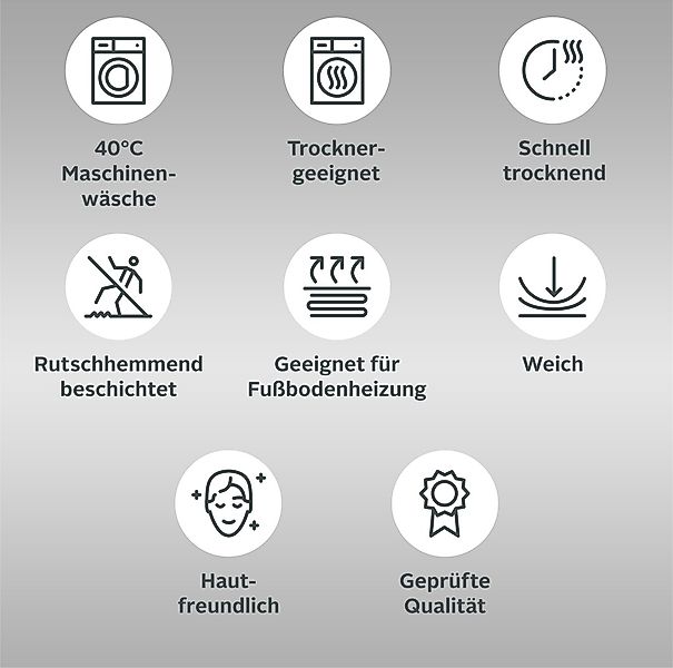 my home Badematte "Inga, Badezimmer Teppich, Badvorleger" Höhe 20 mm rutsch günstig online kaufen