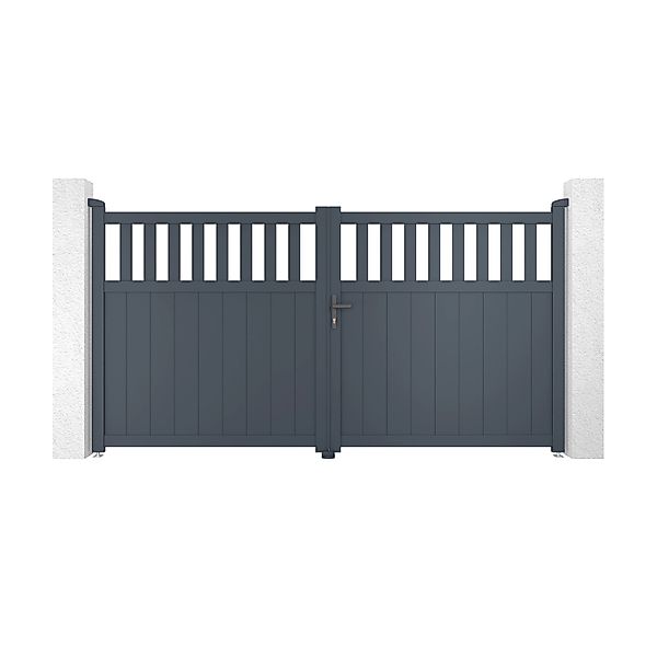 Casanoov Flügeltor Elektrisch Santis 300x160cm Aluminium Grau & Drehtorantr günstig online kaufen