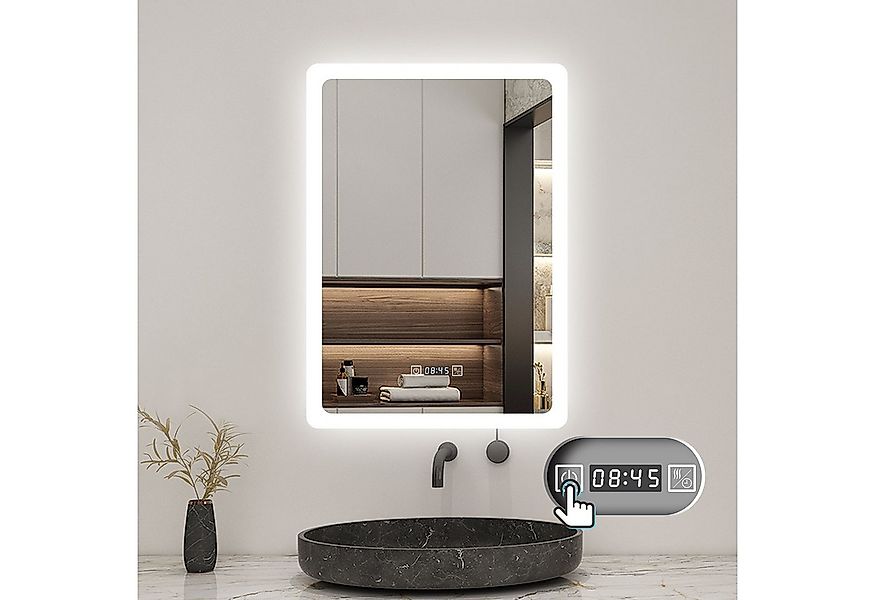 Aica Sanitär Badspiegel Wandspiegel Beschlagfrei+dimmbar+Memory+Uhr+Touch/W günstig online kaufen