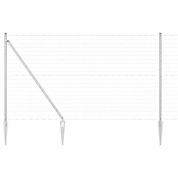 vidaXL Zaun mit Pfosten Silber 1,6 x 10 m Stahl 3350793 günstig online kaufen