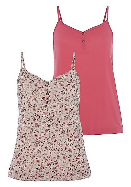 Vivance Spaghettitop "mit kurzer Zierknopfleiste", (2er-Pack), aus weicher günstig online kaufen