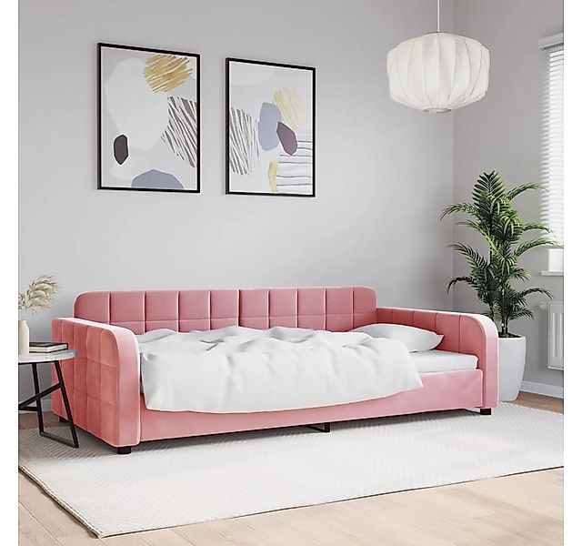vidaXL Bett, Tagesbett Rosa 100x200 cm Samt günstig online kaufen