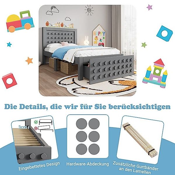 STILVORA Kinderbett 90x200 Bettgestell mit Schubladen,Einzelbett ohne matra günstig online kaufen