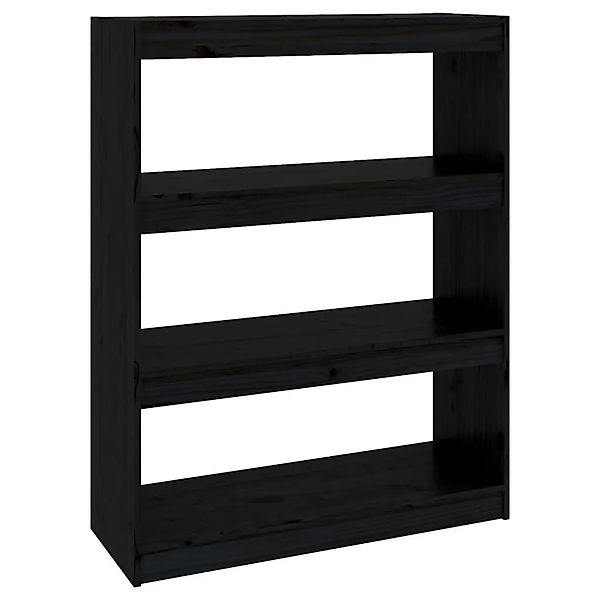 vidaXL Bücherregal/Raumteiler Schwarz 80x30x103,5 cm Massivholz Kiefer 8081 günstig online kaufen