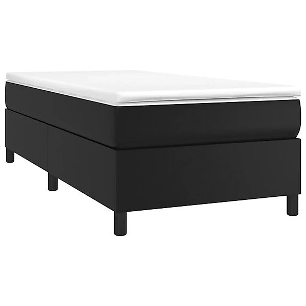 vidaXL Boxspringbett mit Matratze Schwarz 90x200 cm Kunstleder 3144584 günstig online kaufen